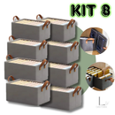 KIT 8 Cesto Organizador de Guarda Roupas Reforçado Caixa para Armazenar Multiuso Rígido