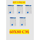 KIT 5 Sacos Ou Bomba Tomada 110V Para Embalar Á Vácuo Para Organização E Proteção Das Roupas